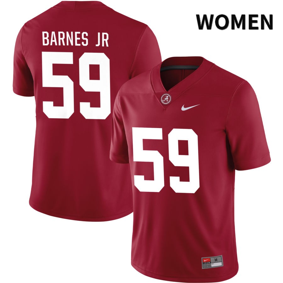 Alabama Crimson Tide Women's Anquin Barnes Jr #59 NIL Crimson 2022 NCAA Authentic Stitched College Football Jersey MC16X70KT